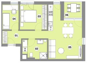 Stanovanje 15 - 68,56 m2