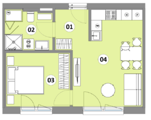Stanovanje 04 - 45,00 m2